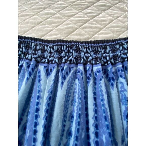 Saint John’s Bay Maxi Skirt Blue Geometric Design Pull On Boho Size PS - Picture 6 of 10